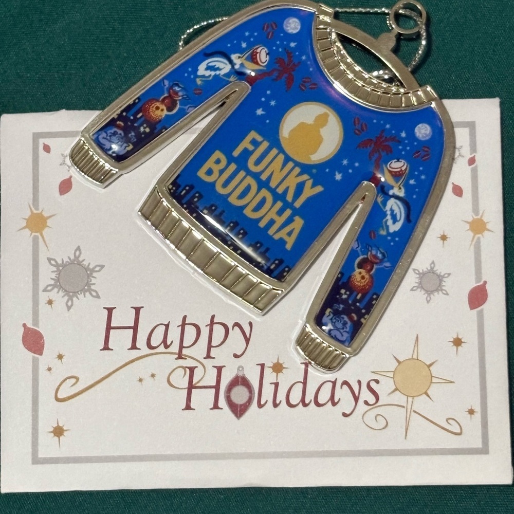 Funky Buddha Blue Holiday Sweater Ornament